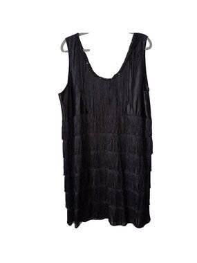 Black Fringe Flapper Dress Plus 2X By California Costumes